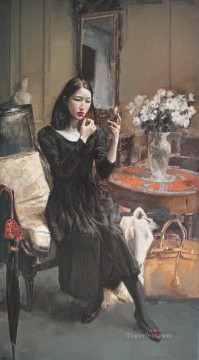 化粧をする 2 中国人の女の子 Oil Paintings